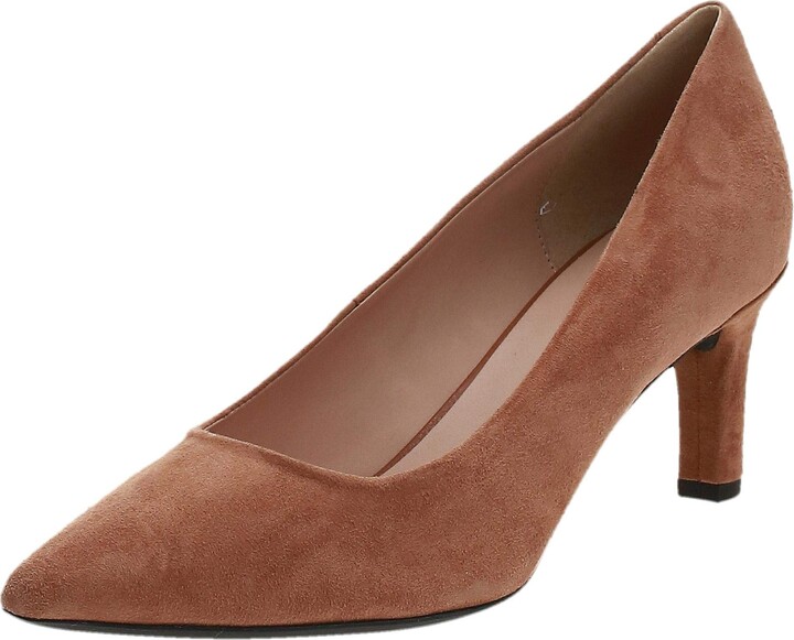 cognac suede pumps
