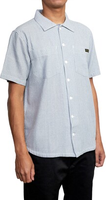 RVCA Day Shift Stripe Short Sleeve Button-Up Shirt