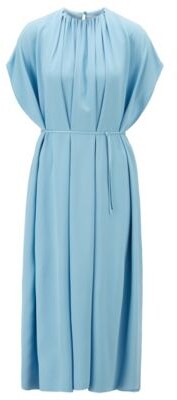 HUGO BOSS Kimono-sleeve dress in satin-back crepe- Light Blue Women's  Business Dresses size 4 - ShopStyle