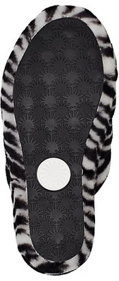 UGG Fluff Yeah Zebra-Print Sheepskin Slingback Slippers