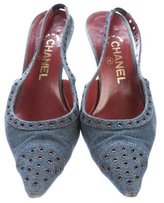 Thumbnail for your product : Chanel Denim Pointed-Toe Pumps