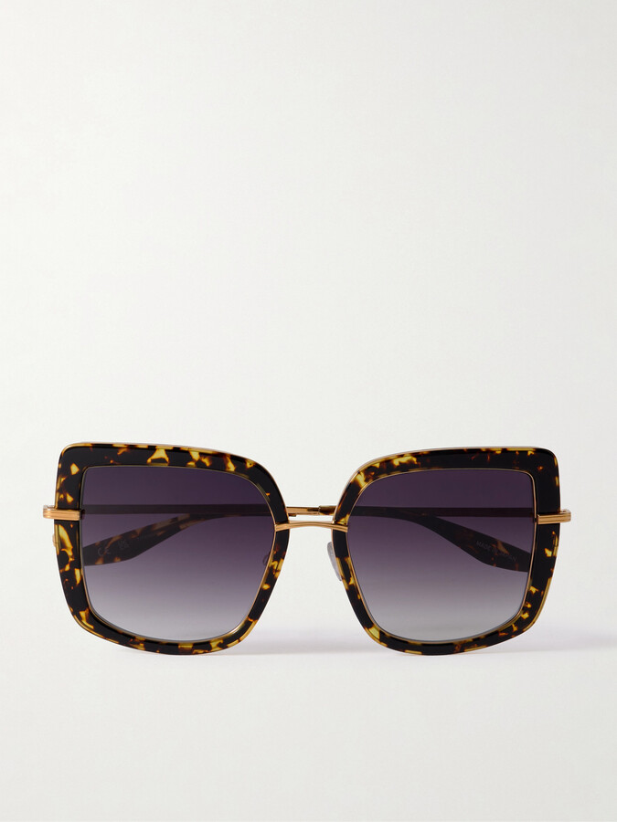 Barton Perreira Margret Square-frame Tortoiseshell Acetate And Gold-tone Sunglasses - One size