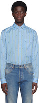 Thumbnail for your product : Gucci Cotton shirt with bee stripe fil coupe