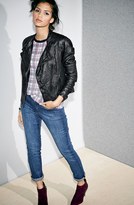 Thumbnail for your product : Caslon Rumpled Leather Moto Jacket (Regular & Petite)