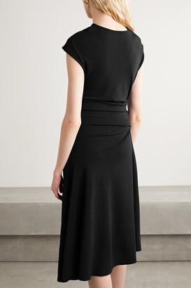 By Malene Birger Aida Draped Stretch-crepe Midi Dress - Black
