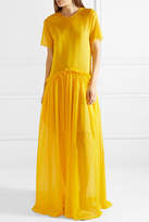 Thumbnail for your product : Rosie Assoulin Ebbs And Flows Ruffle-trimmed Cotton-voile Maxi Dress - Yellow
