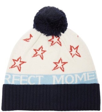 Perfect Moment Star-jacquard Wool Beanie Hat - White Navy