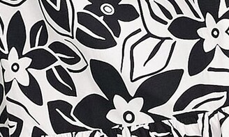 Topshop Floral Cutout Cotton Midi Dress