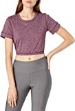 Splendid Women's Studio Activewear Workout Athletic Short Sleeve Crop Top