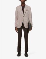 Thumbnail for your product : Oscar Jacobson Pleated-hem patch-pocket cotton blazer