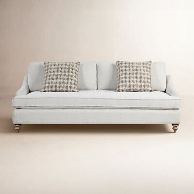 Birch Lane Haley Upholstered Sofa with Pillows, White