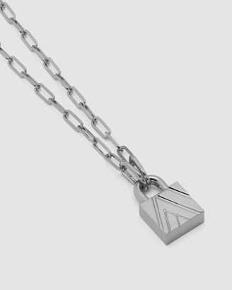 Northskull Silver Necklaces - Chevron Padlock Chain Necklace - Size One Size at The Iconic