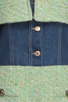 Thumbnail for your product : Moschino Denim-paneled Wool-blend Bouclé-tweed Mini Dress