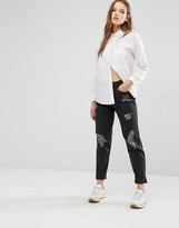 Thumbnail for your product : WÅVEN Elsa Distressed Mom Jeans