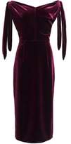 Thumbnail for your product : Emilio De La Morena Draped Knotted Velvet Midi Dress