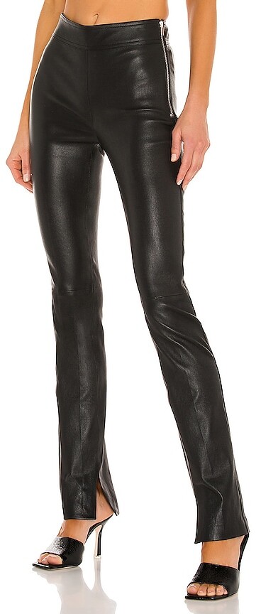 leather pants with ankle slits
