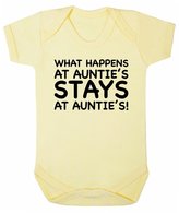 Thumbnail for your product : FLOSO Baby Girls/Boys What Happens At Aunties Stays At Aunties Short Sleeve Bodysuit (6-12 Months)
