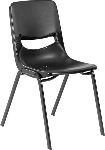 Emma and Oliver EmmaandOliverStackableFlexComfortClassroomChairwithErgonomicFlexBackandHeavy-Duty,Powder-CoatedSteelFrameinBlack