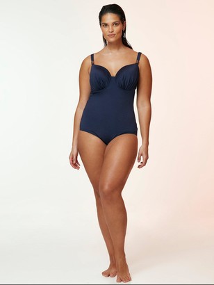 Evans Wired Plunge Swimsuit Navy