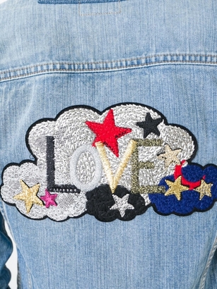 Saint Laurent Love Patch Cropped Denim Jacket