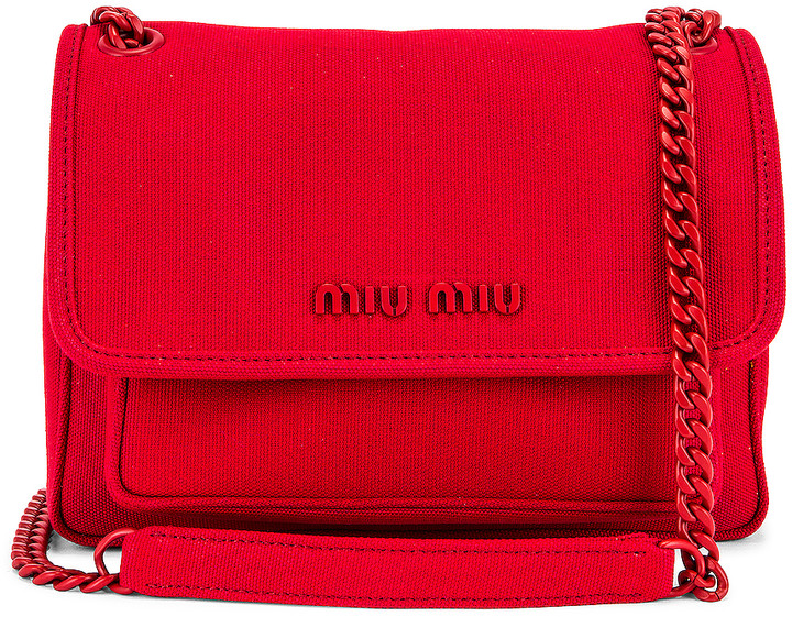 Miu Miu Leather Crossbody Bag in Rosso FWRD ShopStyle