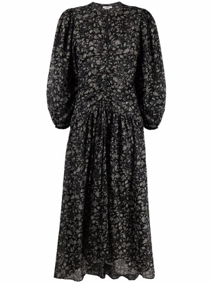 Etoile Isabel Marant Ruched Floral-Print Dress