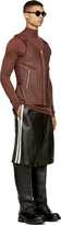 Thumbnail for your product : Rick Owens Black Leather Pearl Trim Oversized Shorts