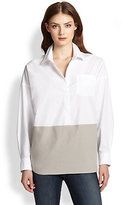Thumbnail for your product : Saks Fifth Avenue Stretch Poplin Colorblock Blouse
