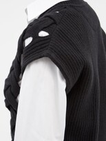 Thumbnail for your product : Valentino Braided-effect Wool-blend Sweater - Black