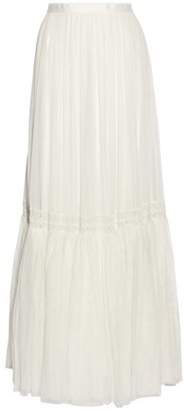 Needle & Thread Bridal Lace-trimmed Tulle Maxi Skirt Needle & Thread Bridal Lace-trimmed Tulle Maxi Skirt