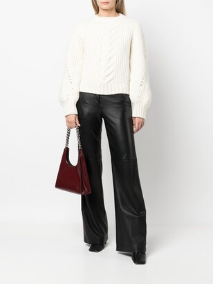 Ports 1961 Cable-Knit Puff-Sleeve Jumper
