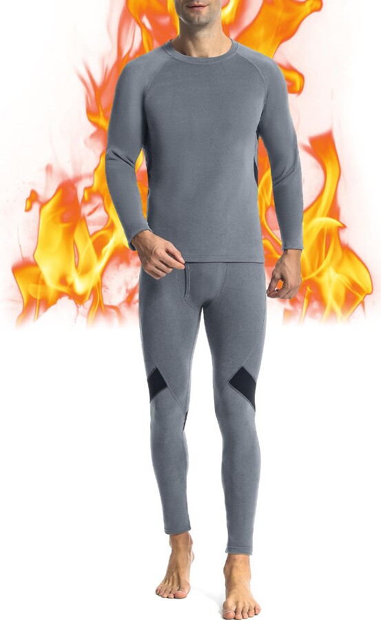 Runhit Thermal Underwear Mens Fleece Lined Long Johns for Men Thermals