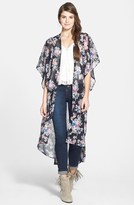 Thumbnail for your product : Mimichica Mimi Chica Print Duster Kimono Jacket (Juniors)