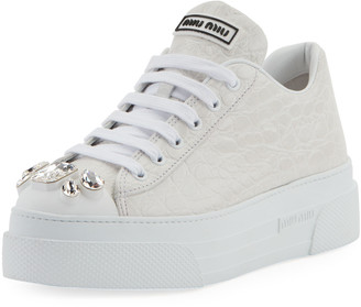 miu miu white platform sneakers