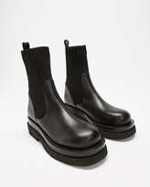 Thumbnail for your product : AERE - Women's Black Chelsea Boots - Chunky Leather Sock Boots - Size 10 at The Iconic
