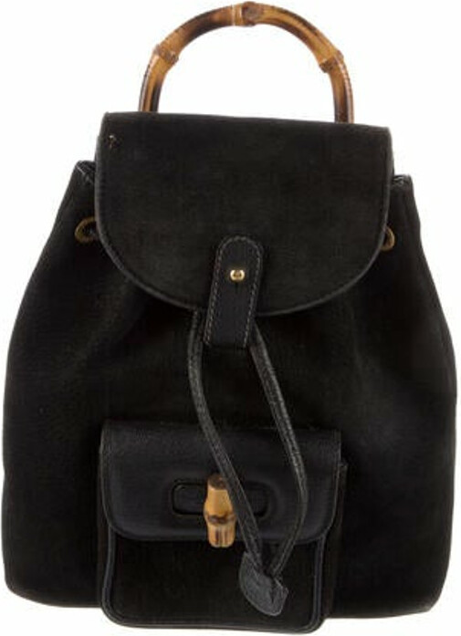 Gucci Vintage Suede Bamboo Backpack ShopStyle