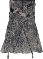 Grey O-Venus Ribbed Midi Skirt 