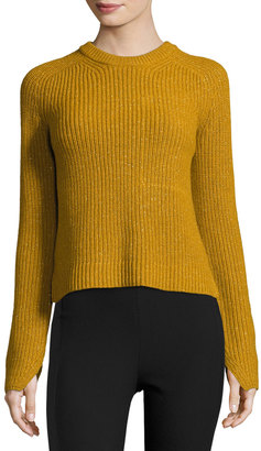 Rag & Bone Genna Ribbed Pullover Sweater, Gold