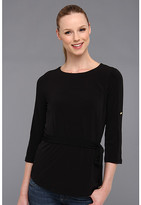 Thumbnail for your product : Calvin Klein Solid Tunic Matte Jersey w/ Belt