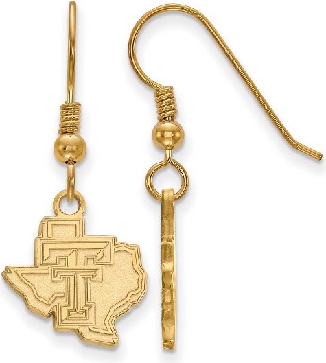 Black Bow Jewelry Co. BlackBowJewelry14kYellowGoldPlatedSterlingSilverTexasTechRedRaidersNCAAMascotDangleEarrings