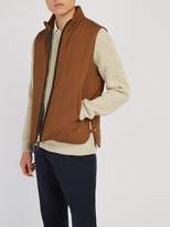 Thumbnail for your product : Dunhill Radial Padded Quilted Gilet - Mens - Brown Multi