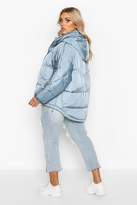 Thumbnail for your product : boohoo Plus Hooded Funnel Neck Puffer Jacket