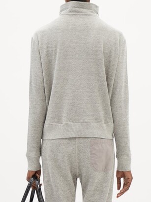 Nili Lotan Quarter-zip Cotton-blend Jersey Sweatshirt - Light Grey
