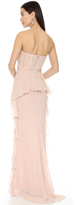 Thumbnail for your product : Badgley Mischka Strapless Corset Ruffle Gown