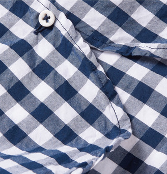 Nonnative Dweller Button-Down Collar Gingham Cotton-Blend Shirt