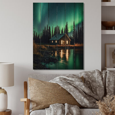 Loon Peak Cebrail Yukon Northern Lights Beauty VI On Wood Print