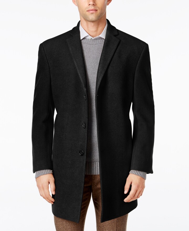 calvin klein cashmere wool crombie coat