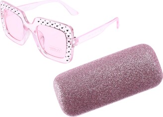 Capelli New York Kids' Square Sunglasses & Glitter Case Set