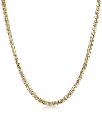 Amazon Collection Men's 14k Gold Italian Gold Hollow Wheat Chain Necklace, 22"