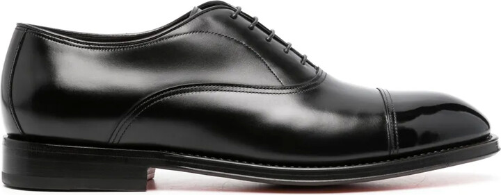 Santoni Lace-Up Leather Loafers